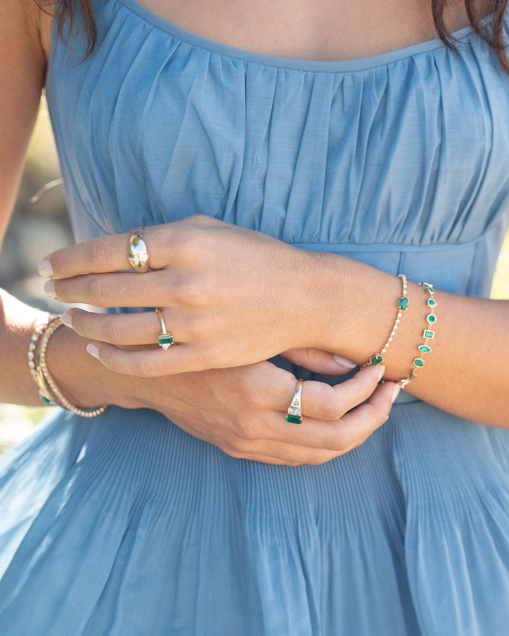 Vertical Diamond Line Dome Ring