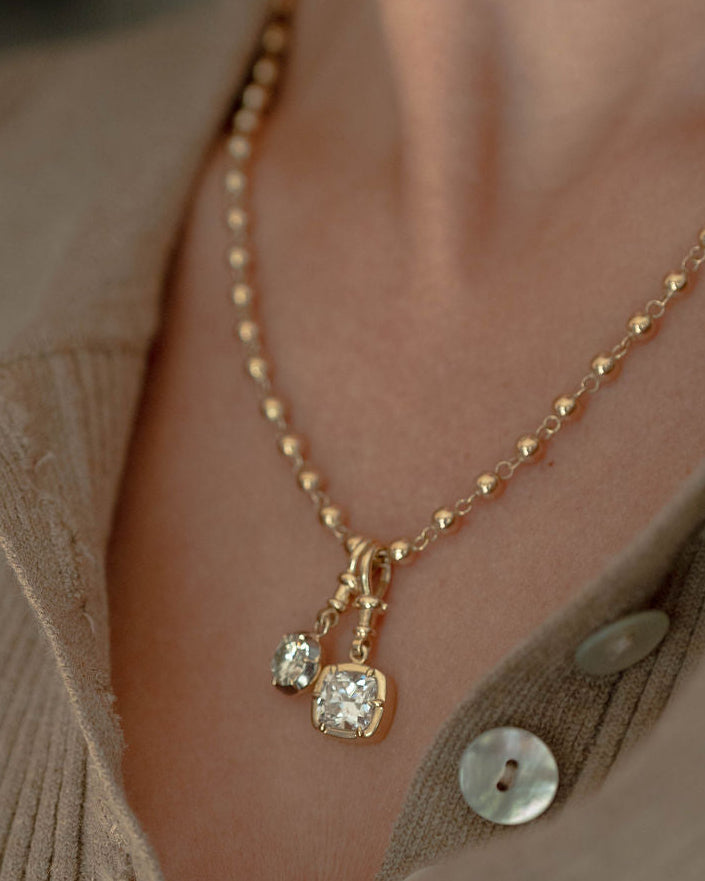 Cushion Cut Diamond Charm in Georgian Setting