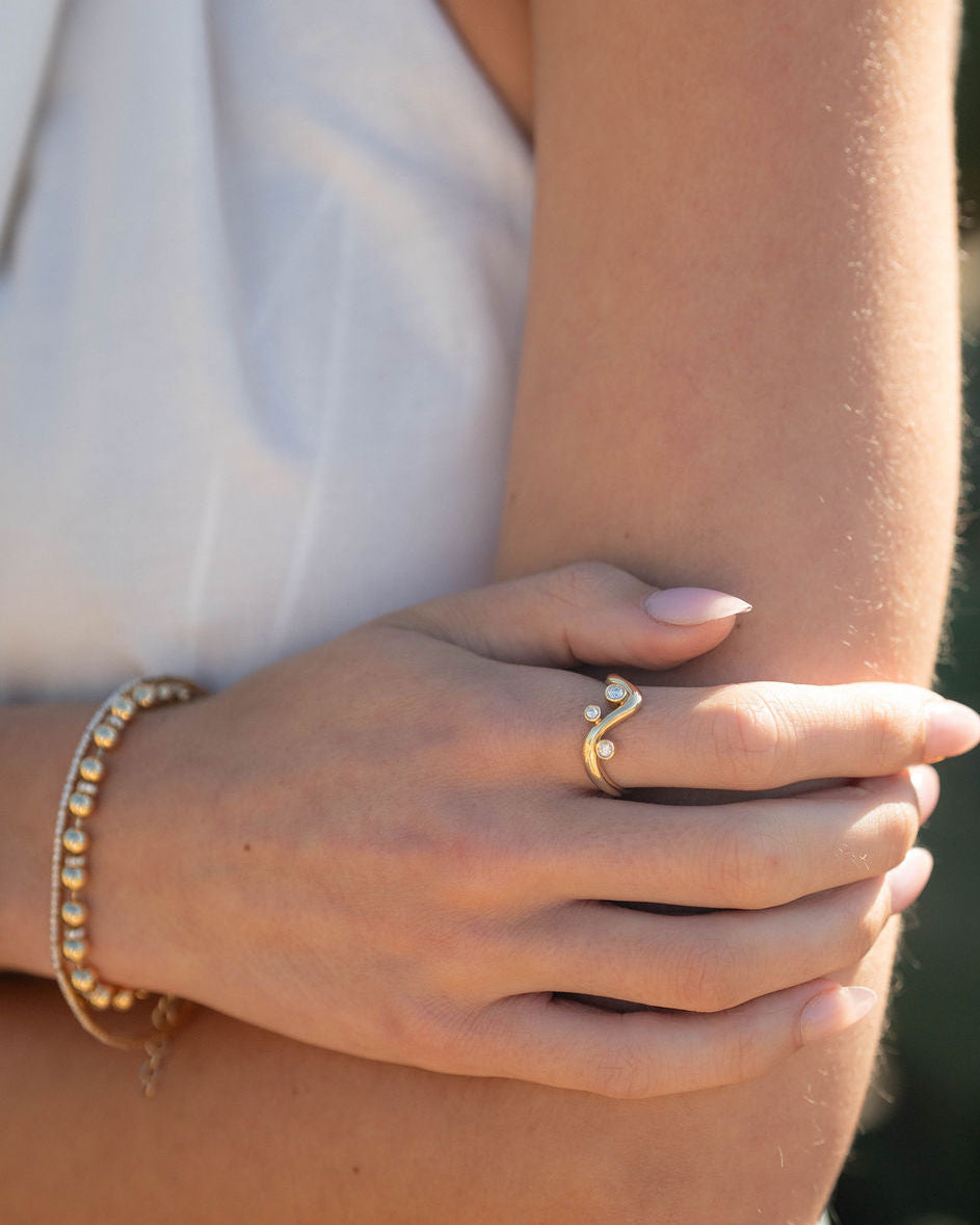 Statement Ball Chain Bracelet with Diamond Detail