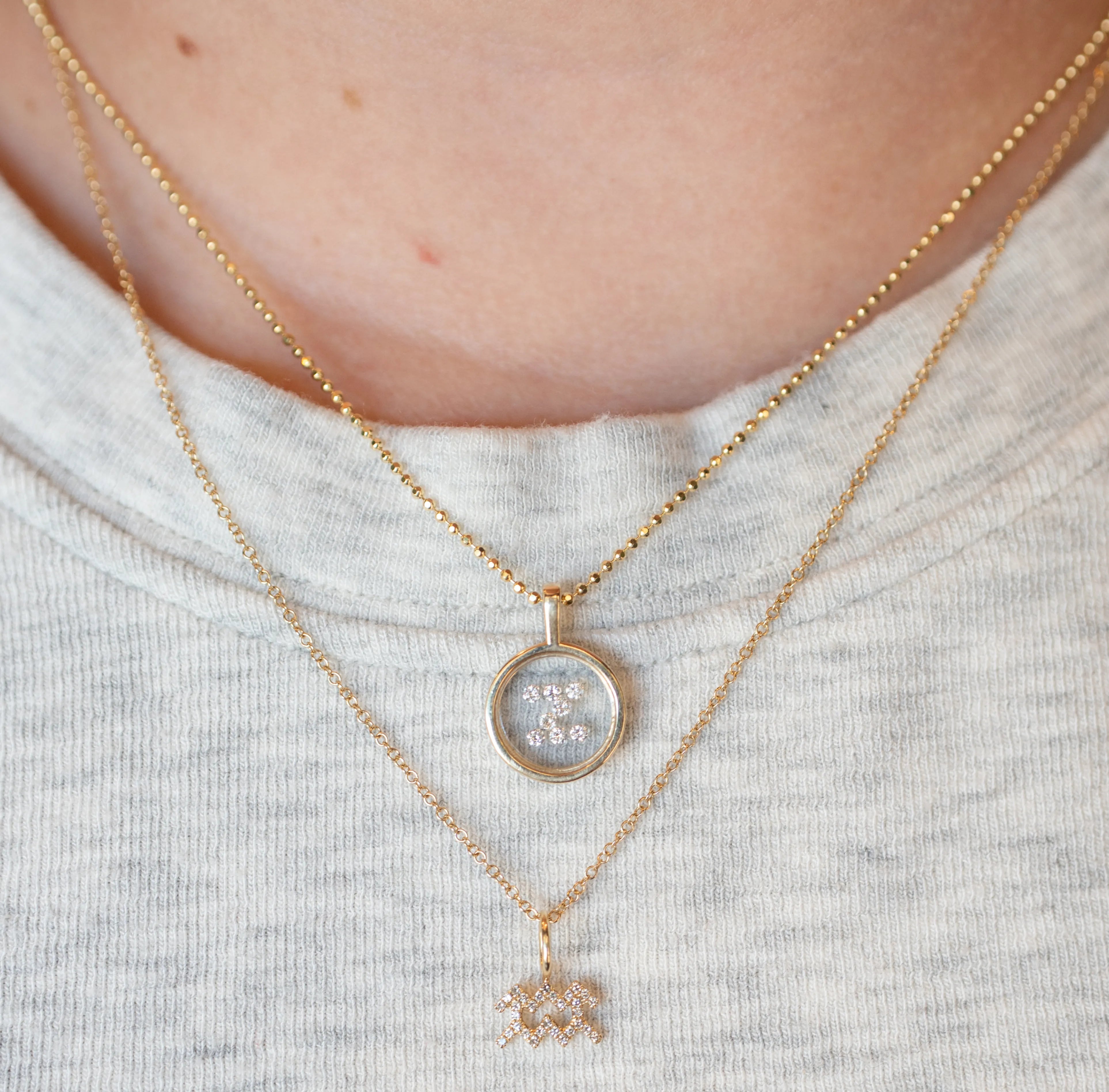 Floating Diamond Initial Charm