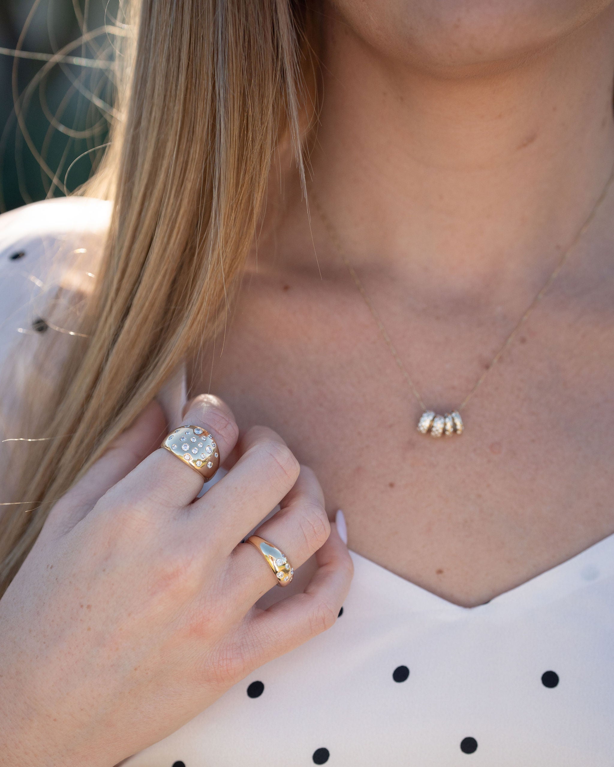 Diamond Dot Dome Ring