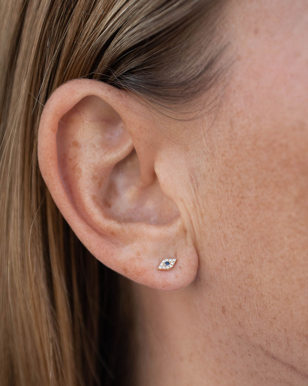 Sapphire Evil Eye Studs
