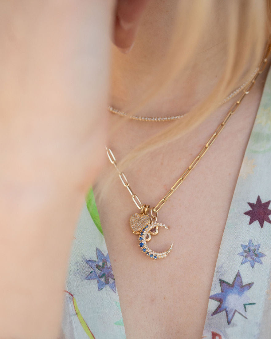 Pave Heart Charm