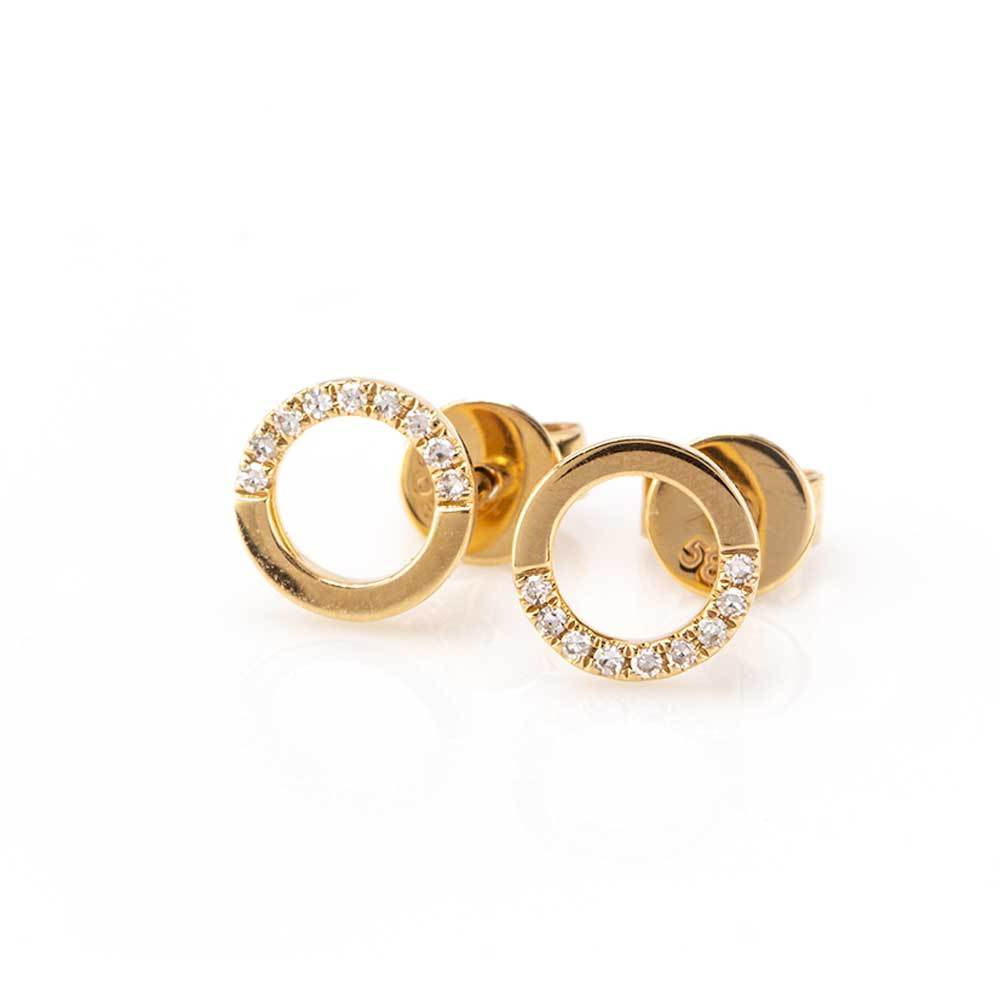 50/50 Circle Studs-Earrings-Zofia Day Co.