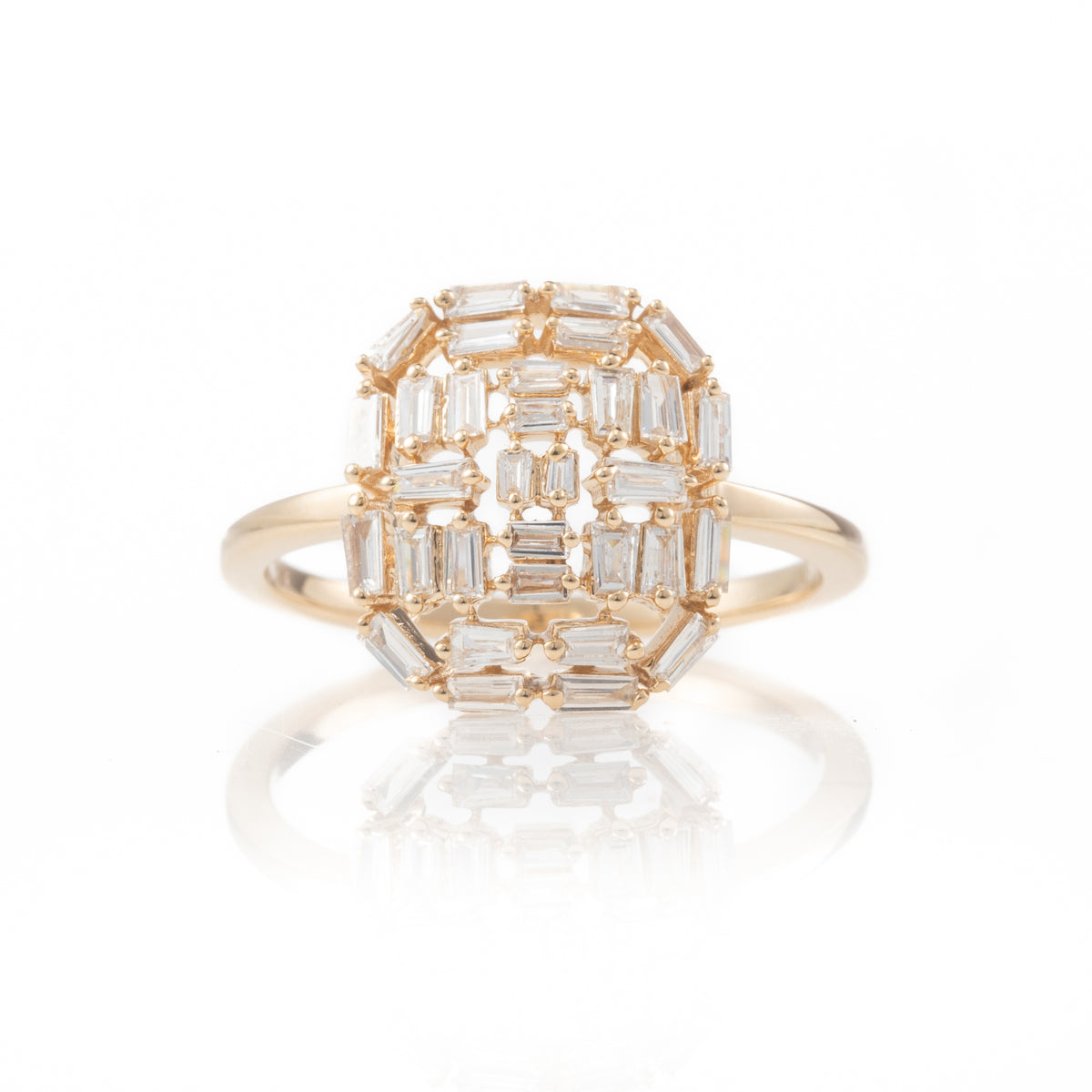 Baguette Deco Shield Ring