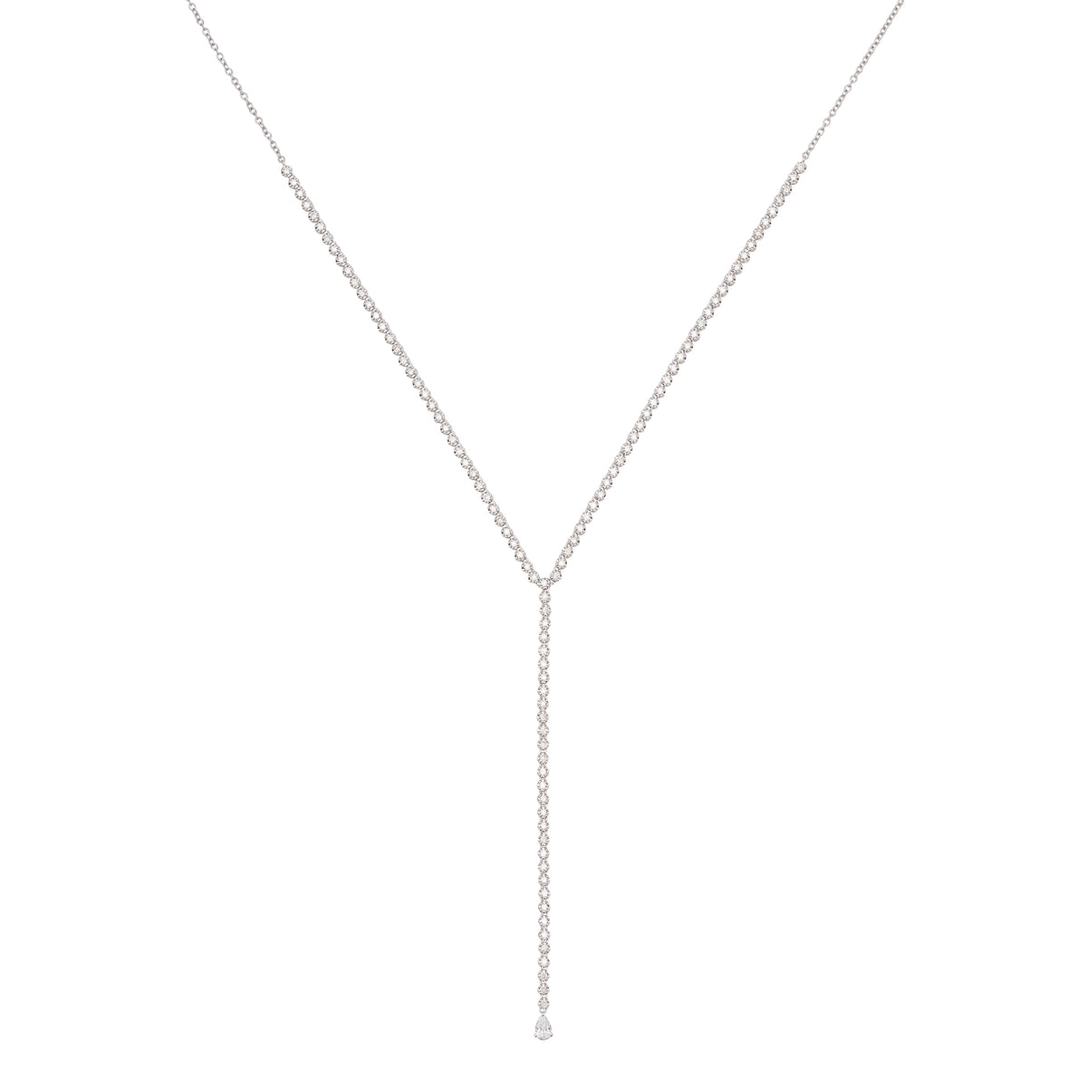 Diamond Lariat with Pear Shaped Diamond Detail