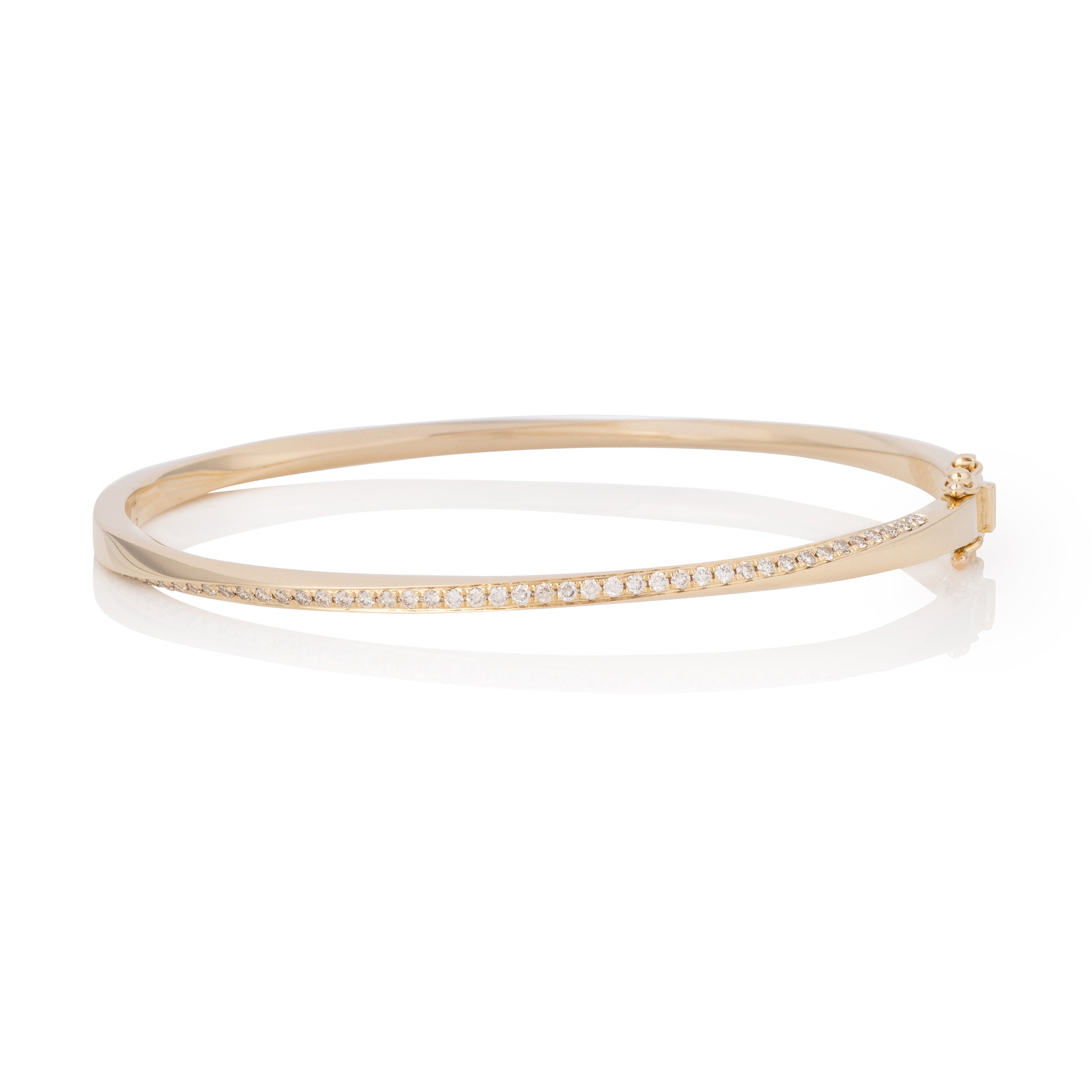 14K Rose Gold Diamond Twist Bracelet