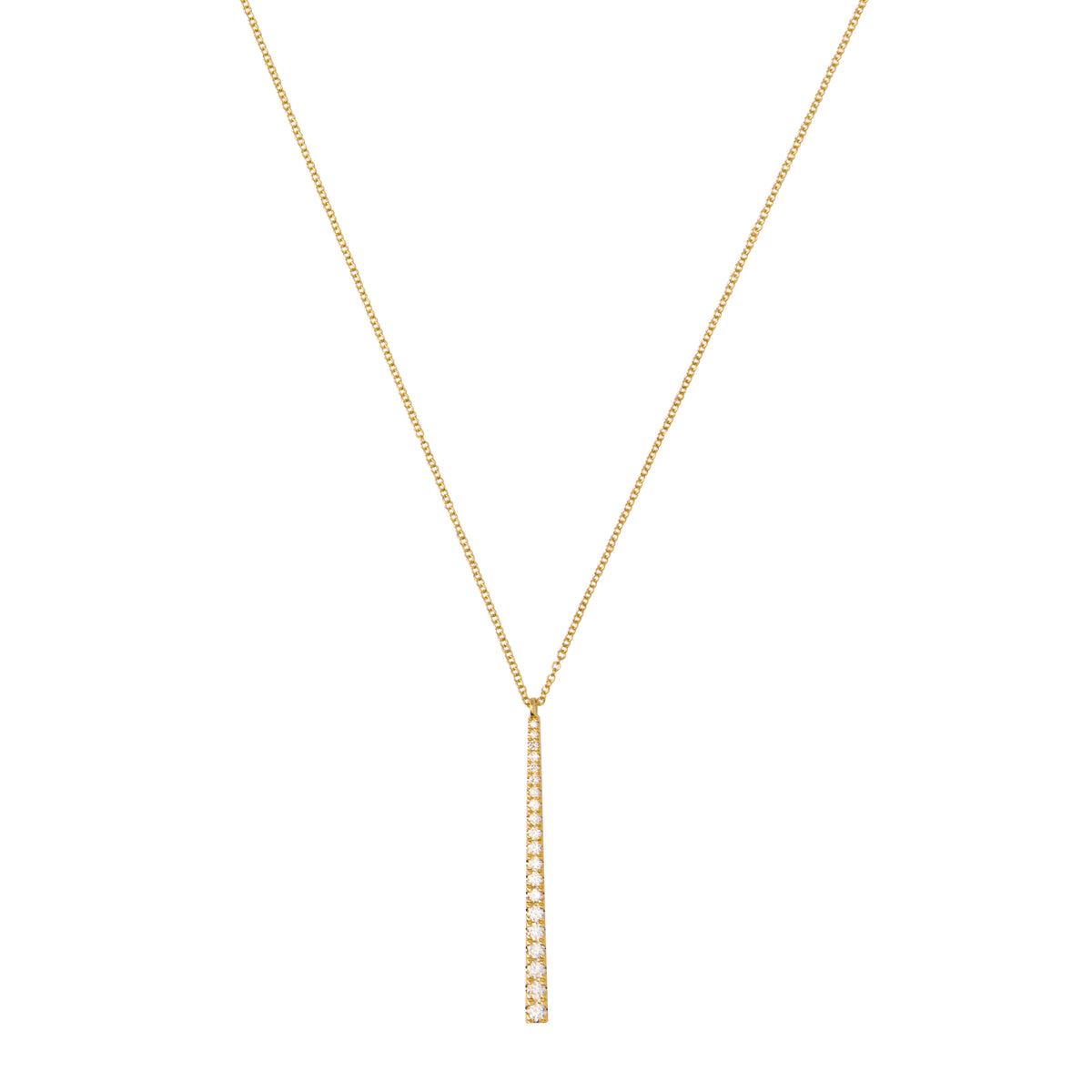 Gradient Diamond Pendulum Bar Necklace