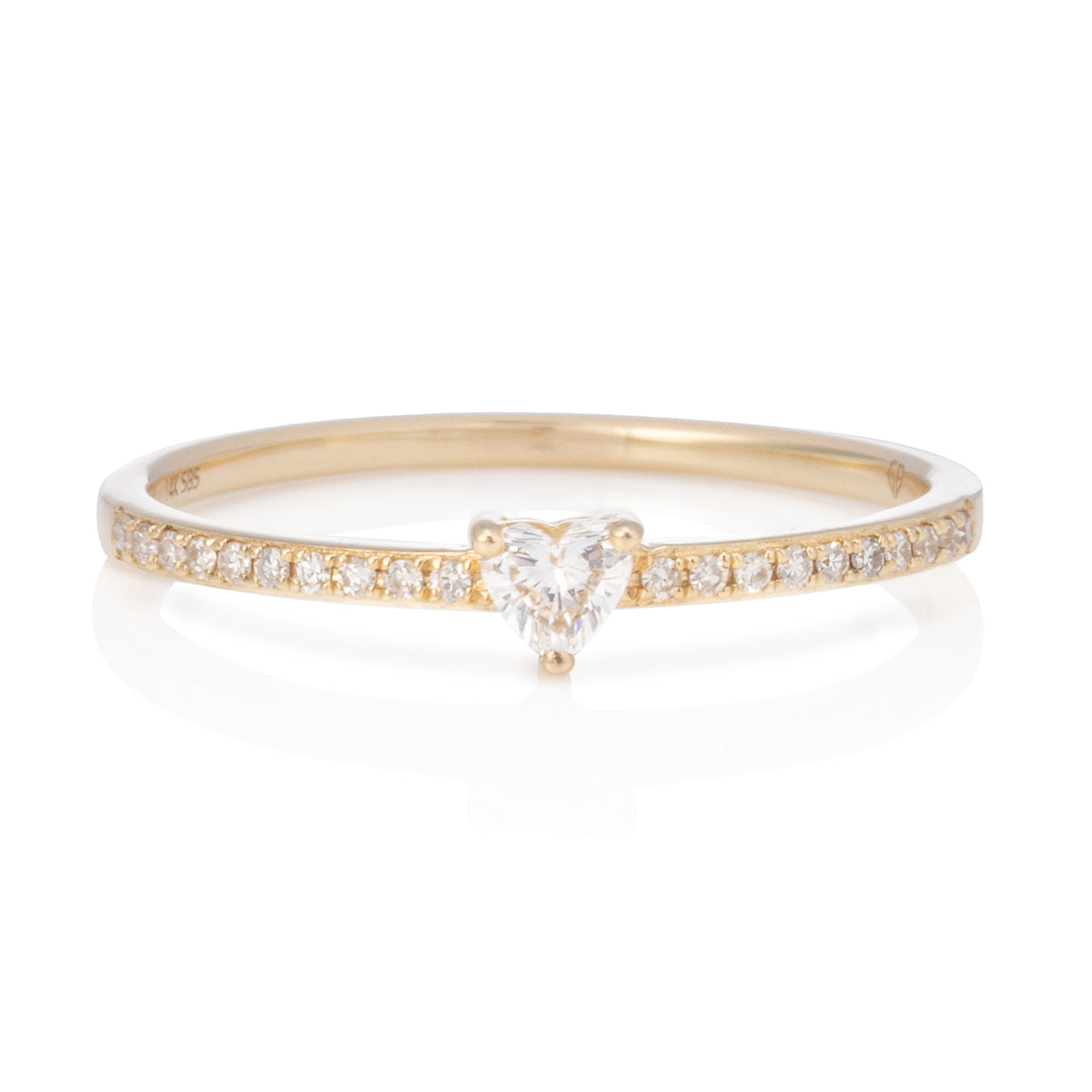 Heart Diamond and Pave Diamond Half Eternity Band