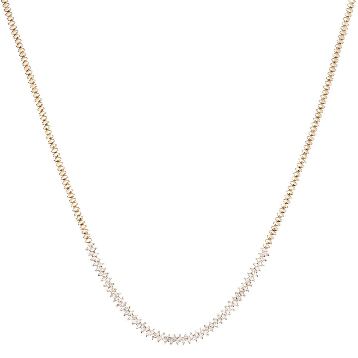 Jagged Marquise Diamond Necklace