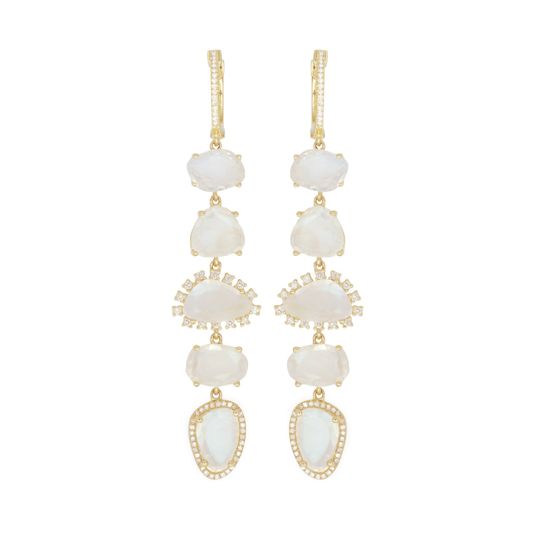 Moonstone Magnolia Drop Earrings