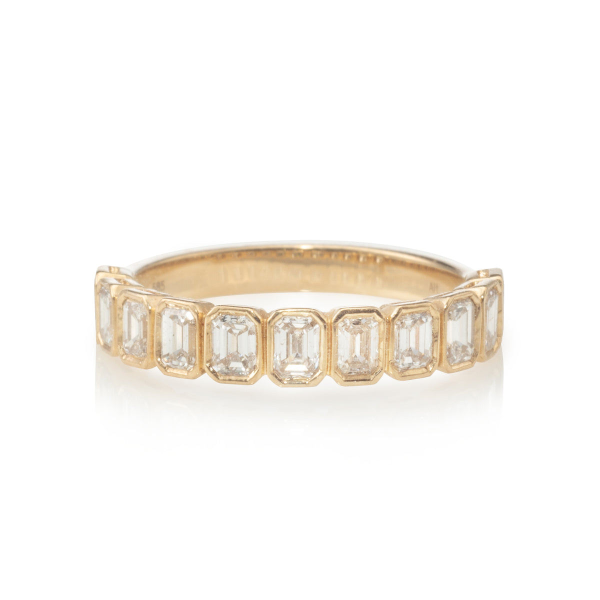 Noémie Petite Emerald Cut Half Eternity Band