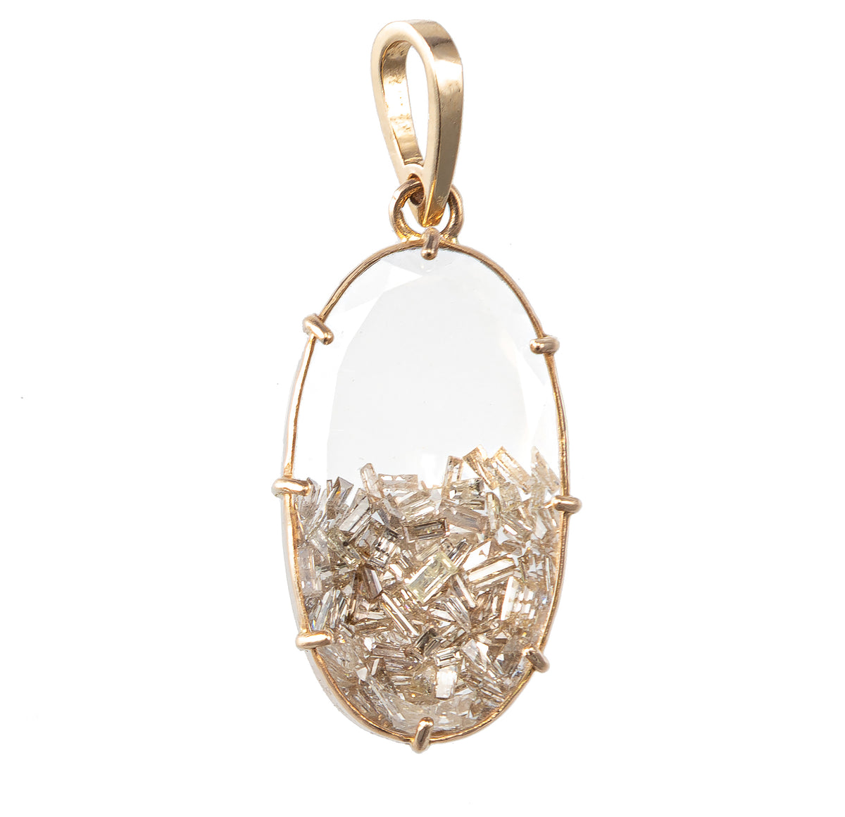 Oval Diamond Shaker Charm