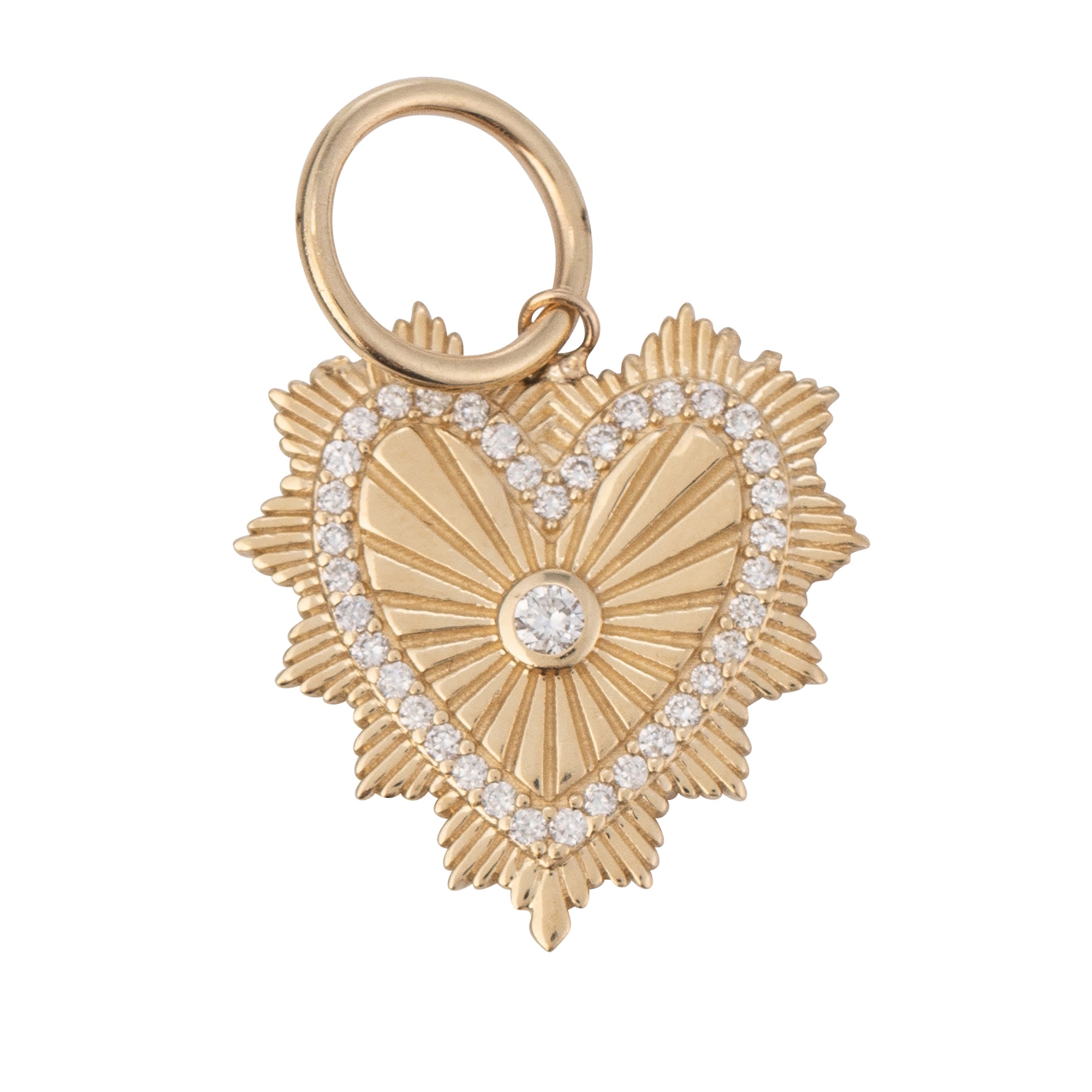 Petite Lionheart Pleated Diamond Burst Charm