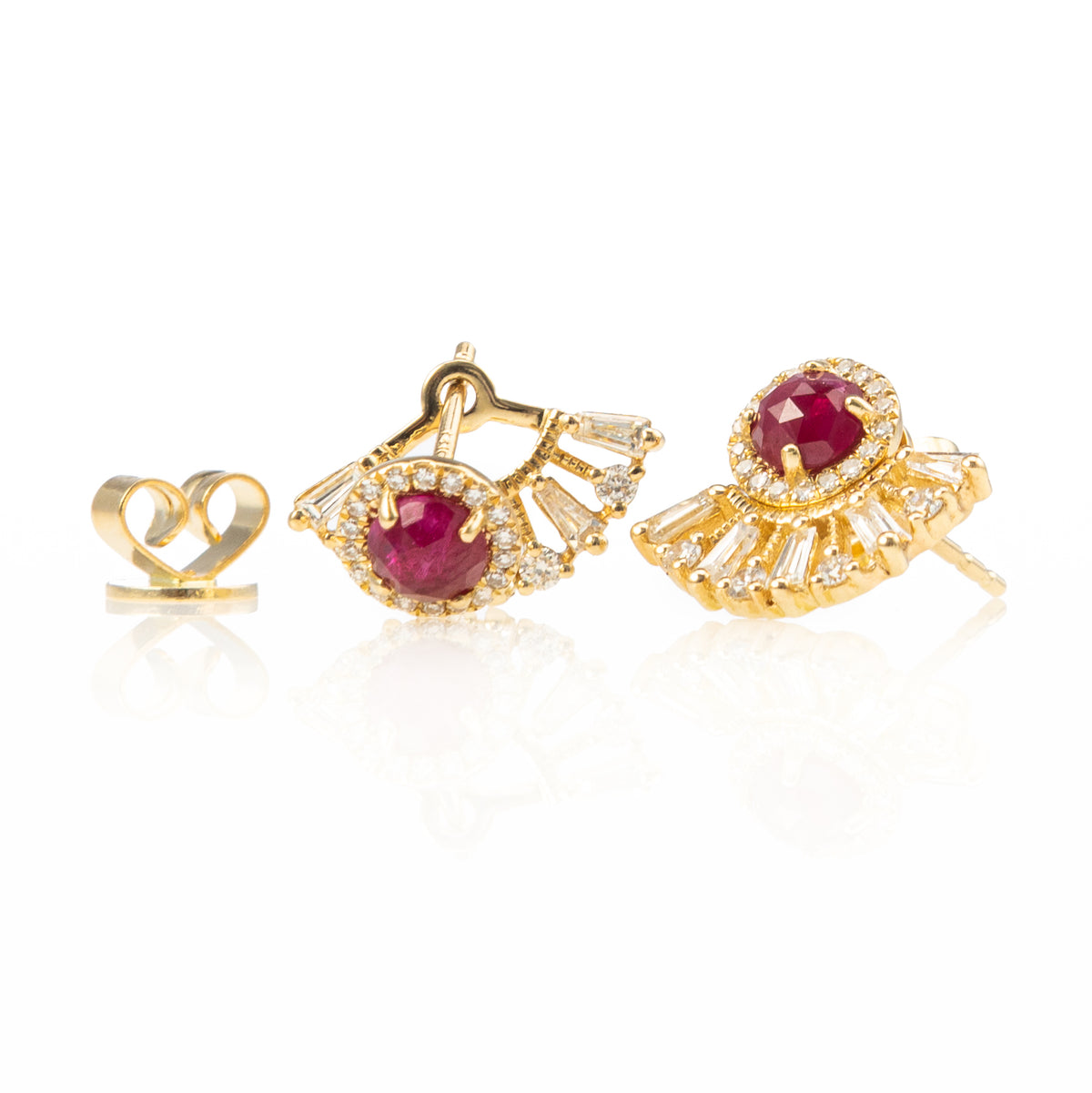 Ruby Fan Studs