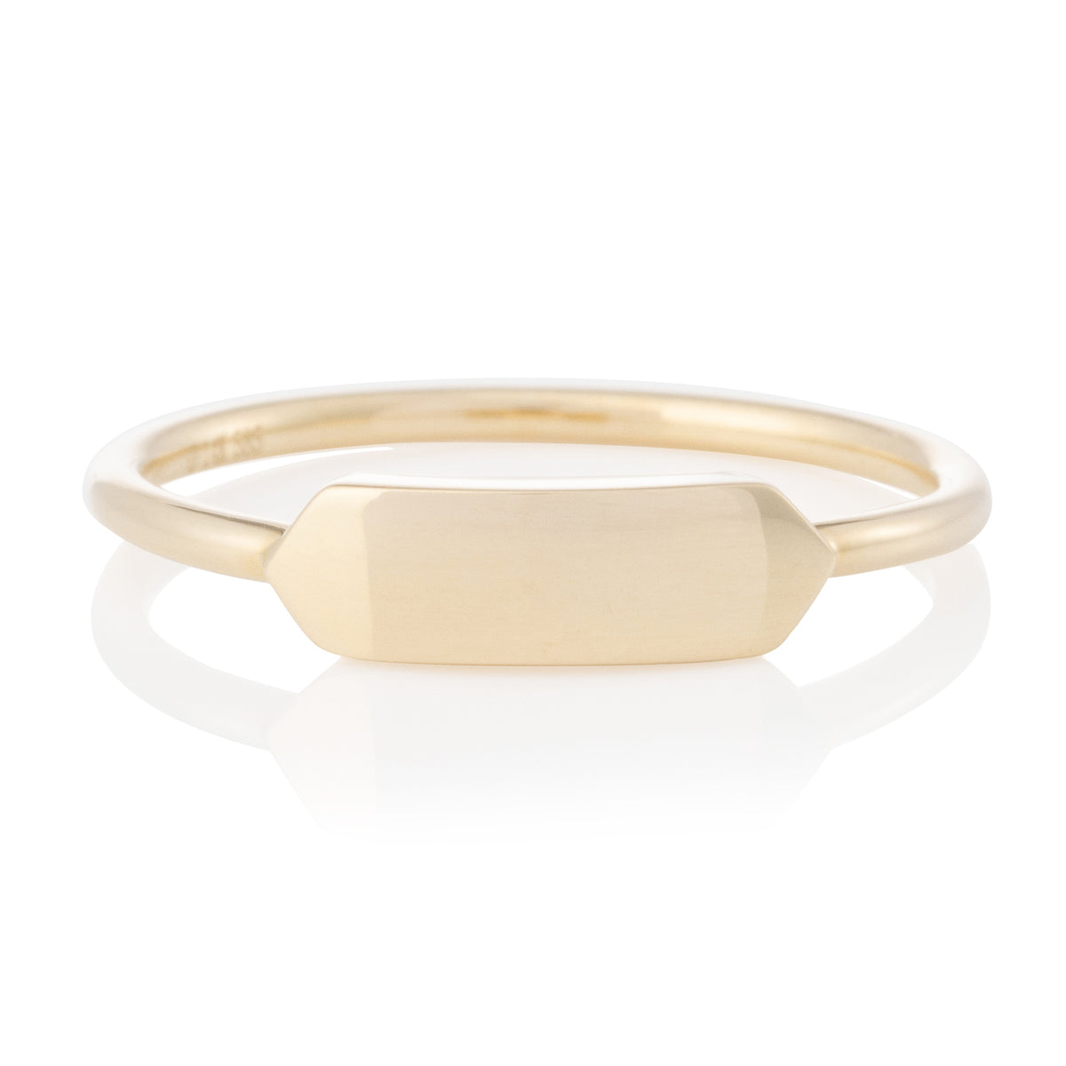 Solid Gold Petite Shield Ring