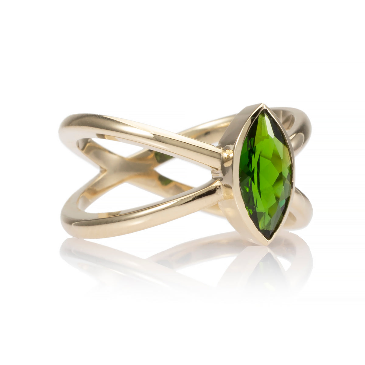 Talulah Tsavorite Marquise Criss Cross Ring