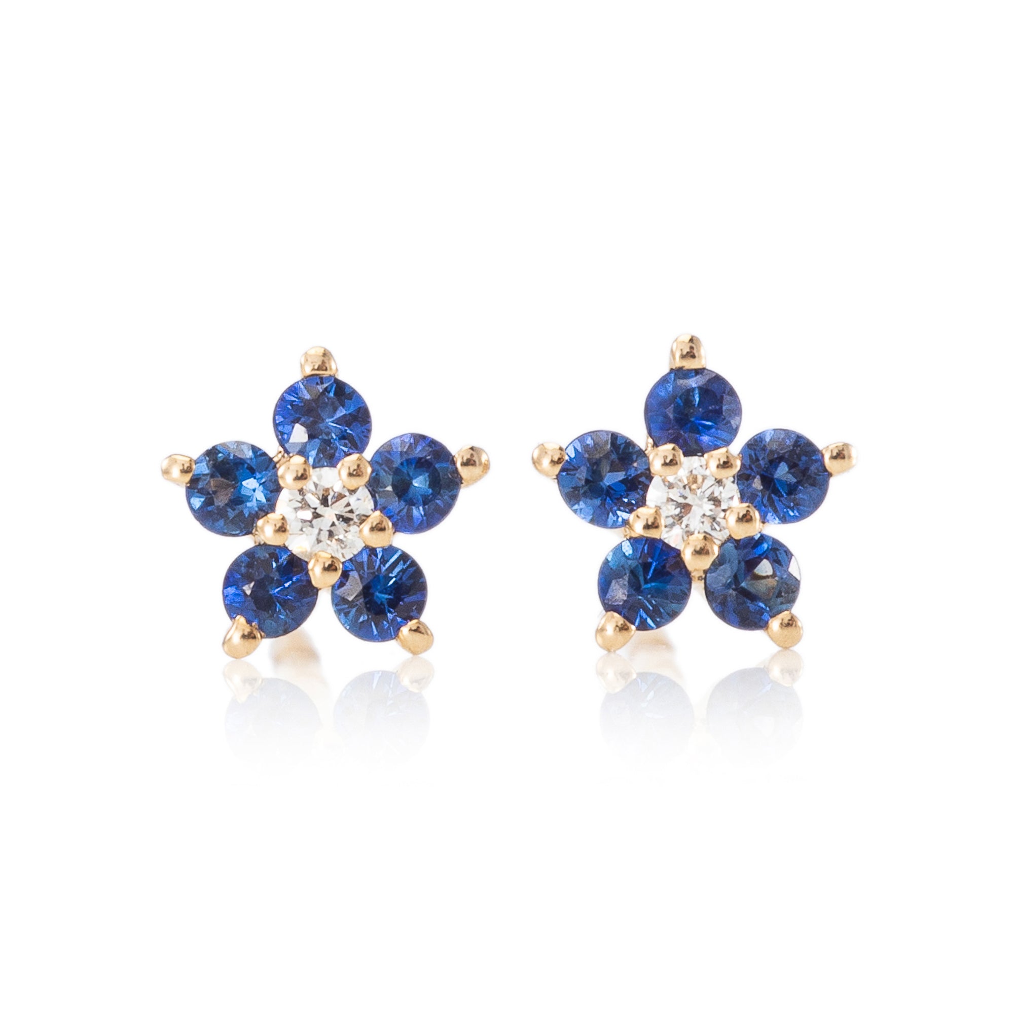 Tiny sapphire stud best sale earrings