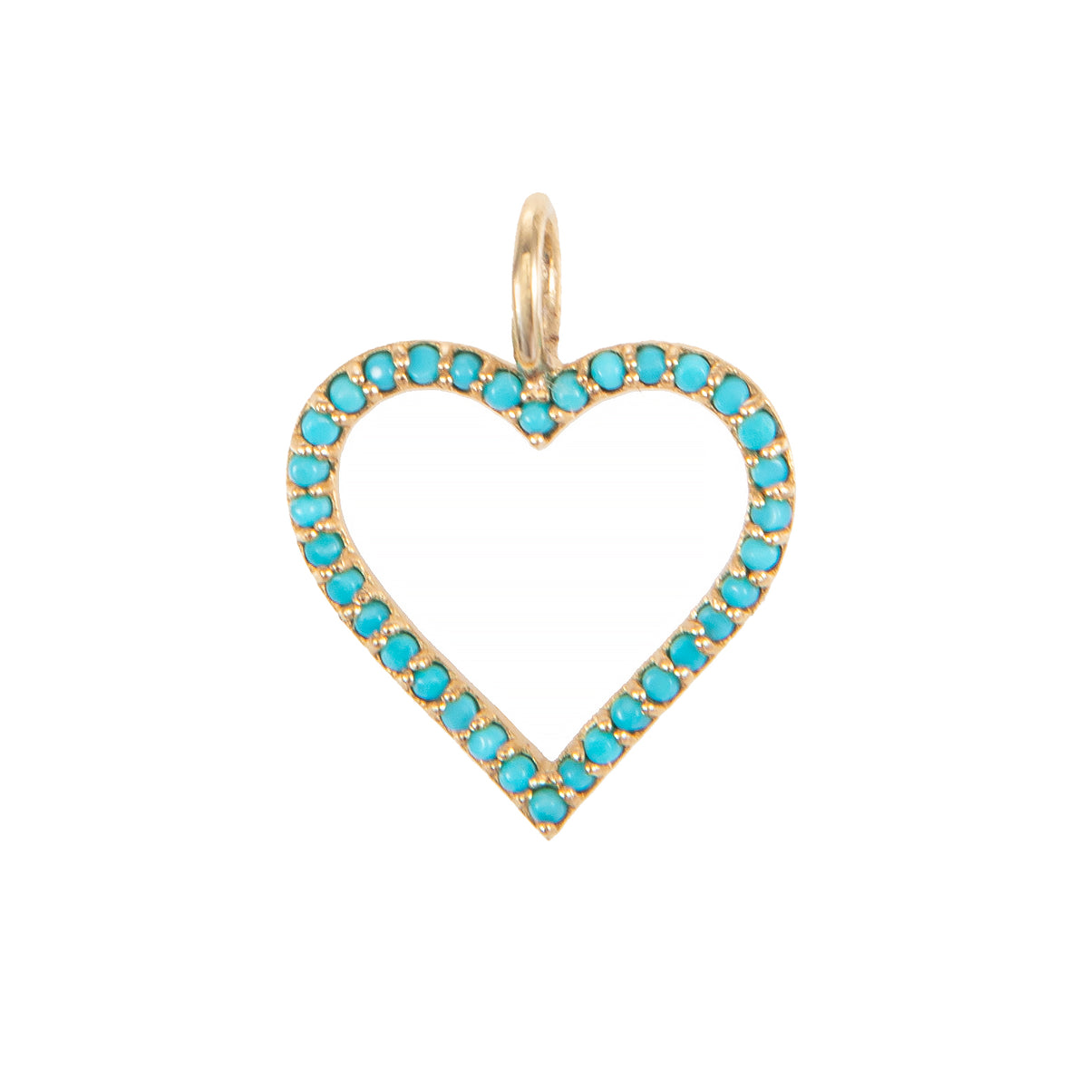Turquoise Open Heart Charm
