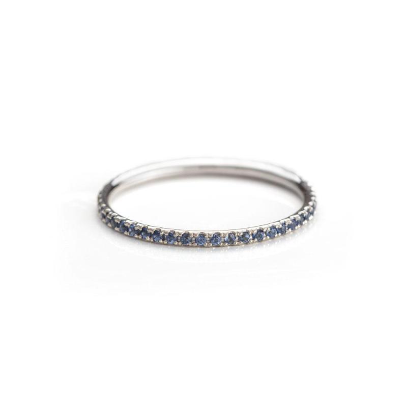 Blue Light Sapphire Eternity Band-Rings-Zofia Day Co.