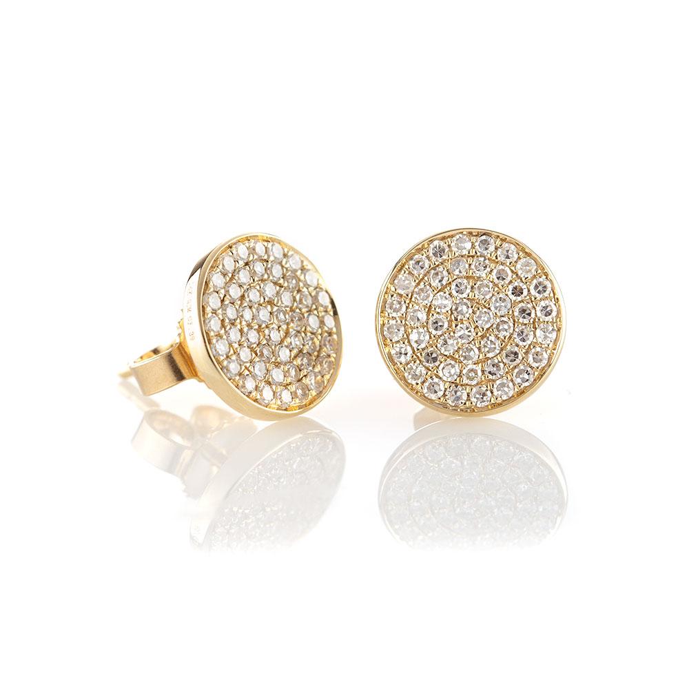 Classic Pave Diamond Disc Studs-Earrings-Zofia Day Co.