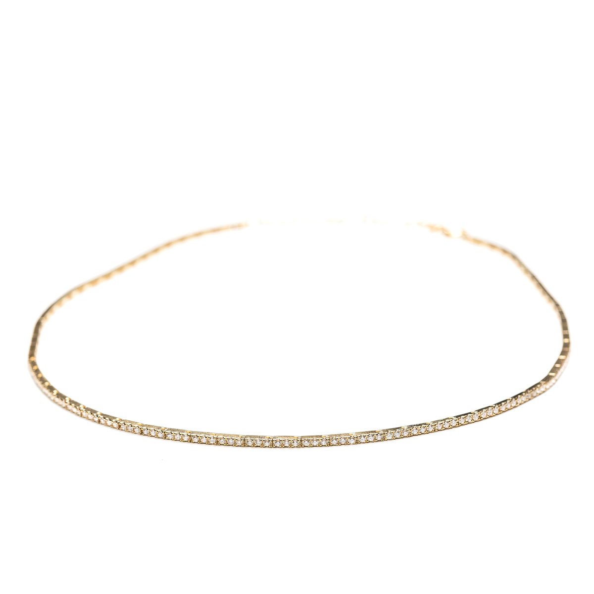 Diamond Ribbon Choker-Necklaces-Zofia Day Co.