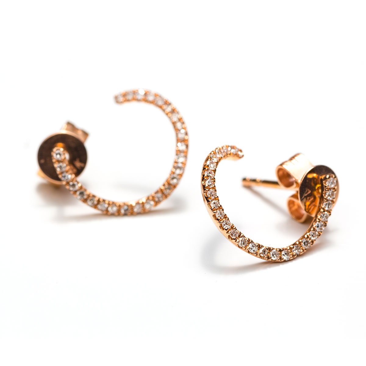 Diamond Spiral Studs-Earrings-Zofia Day Co.