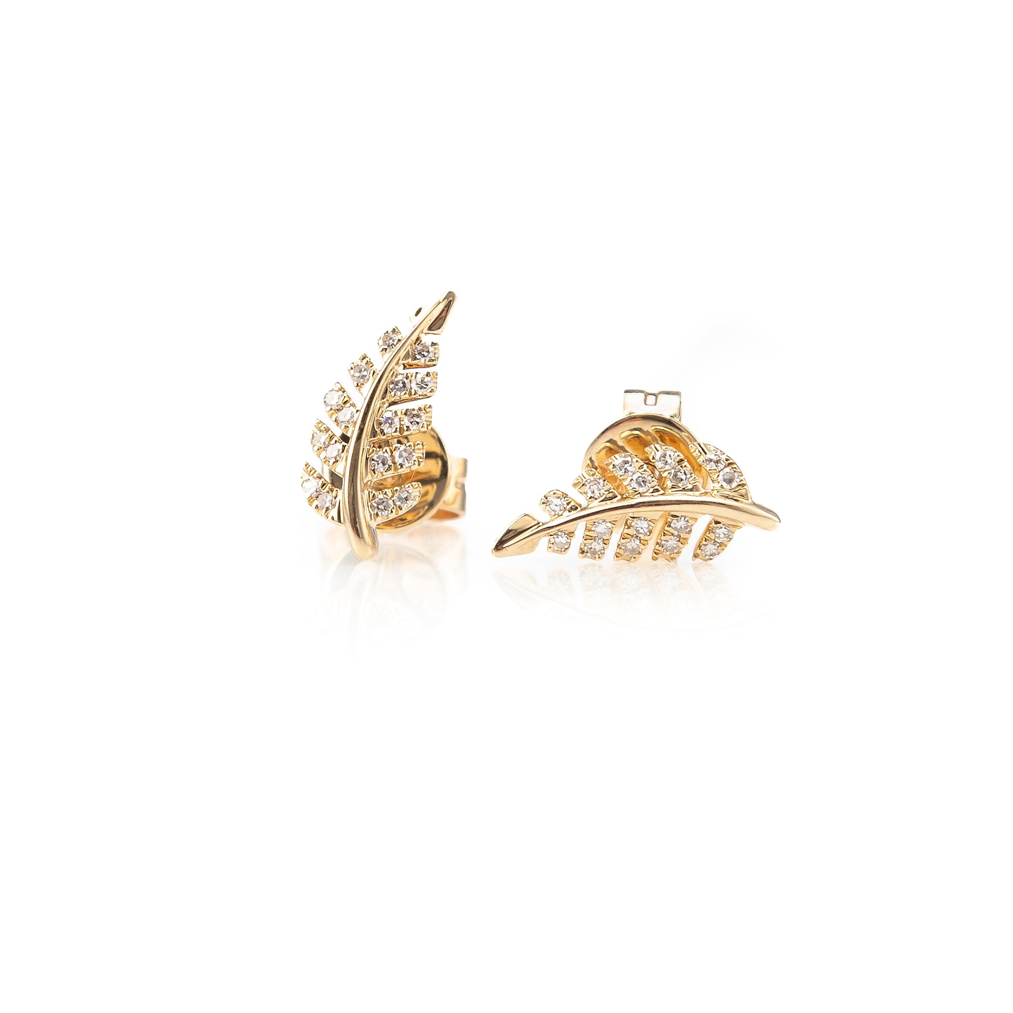 Fern Leaf Studs-Earrings-Zofia Day Co.