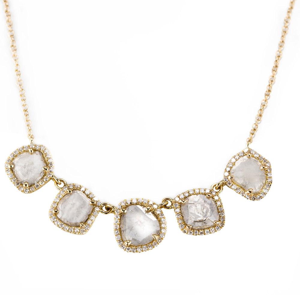 Fia Five Slice Diamond Necklace-Necklaces-Zofia Day Co.