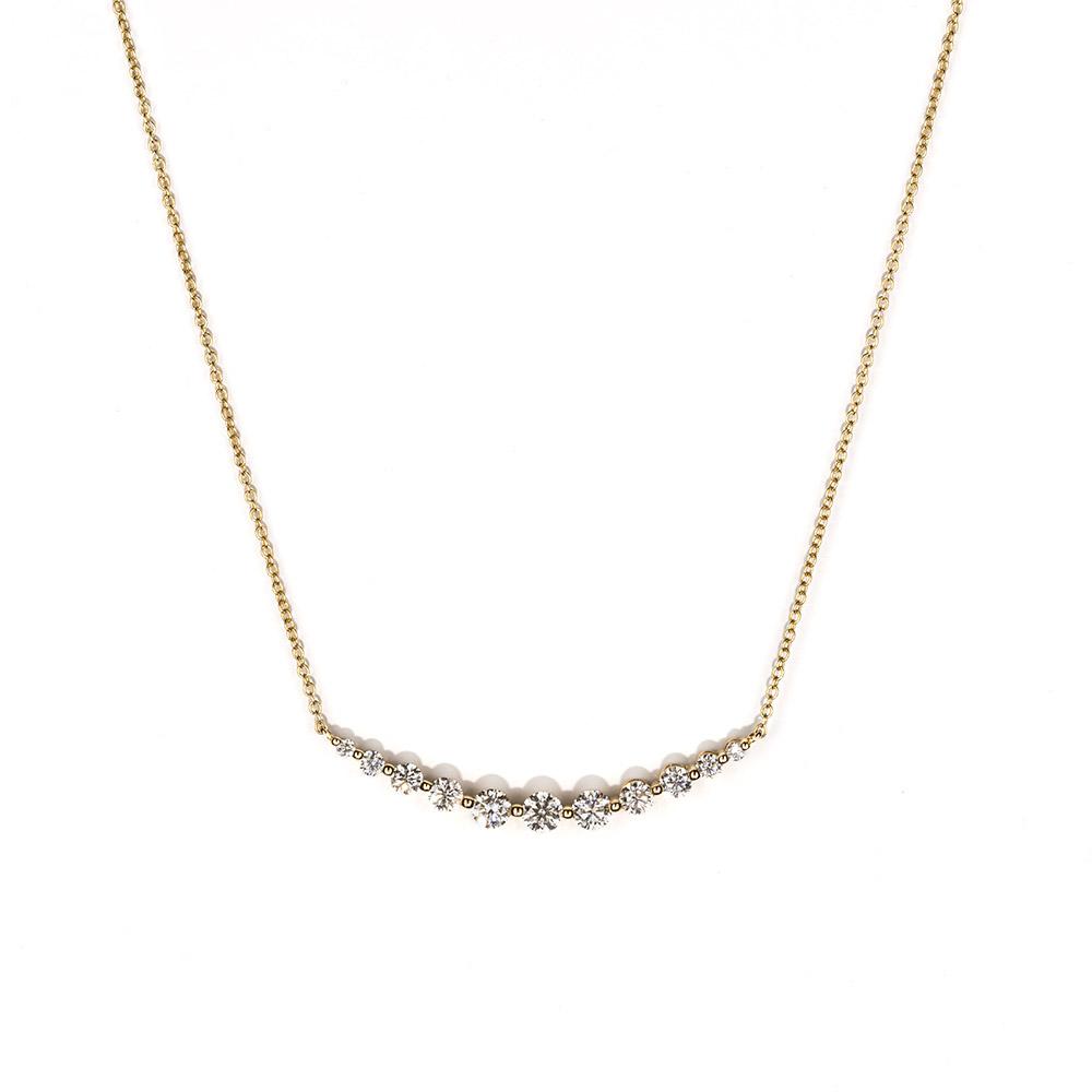 Floating Diamond Crescent Necklace-Necklaces-Zofia Day Co.