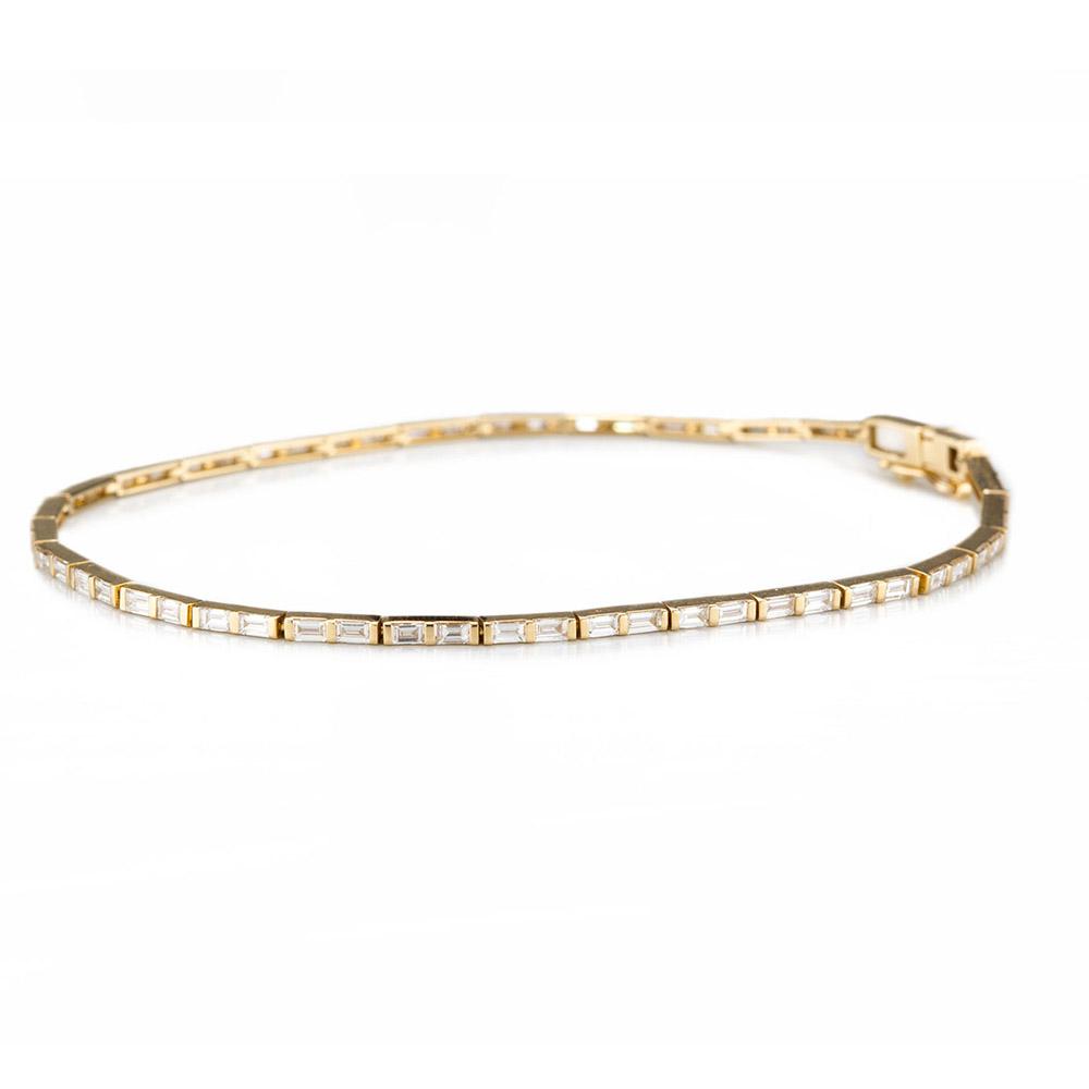 Gia Baguette Tennis Bracelet-Bracelets-Zofia Day Co.