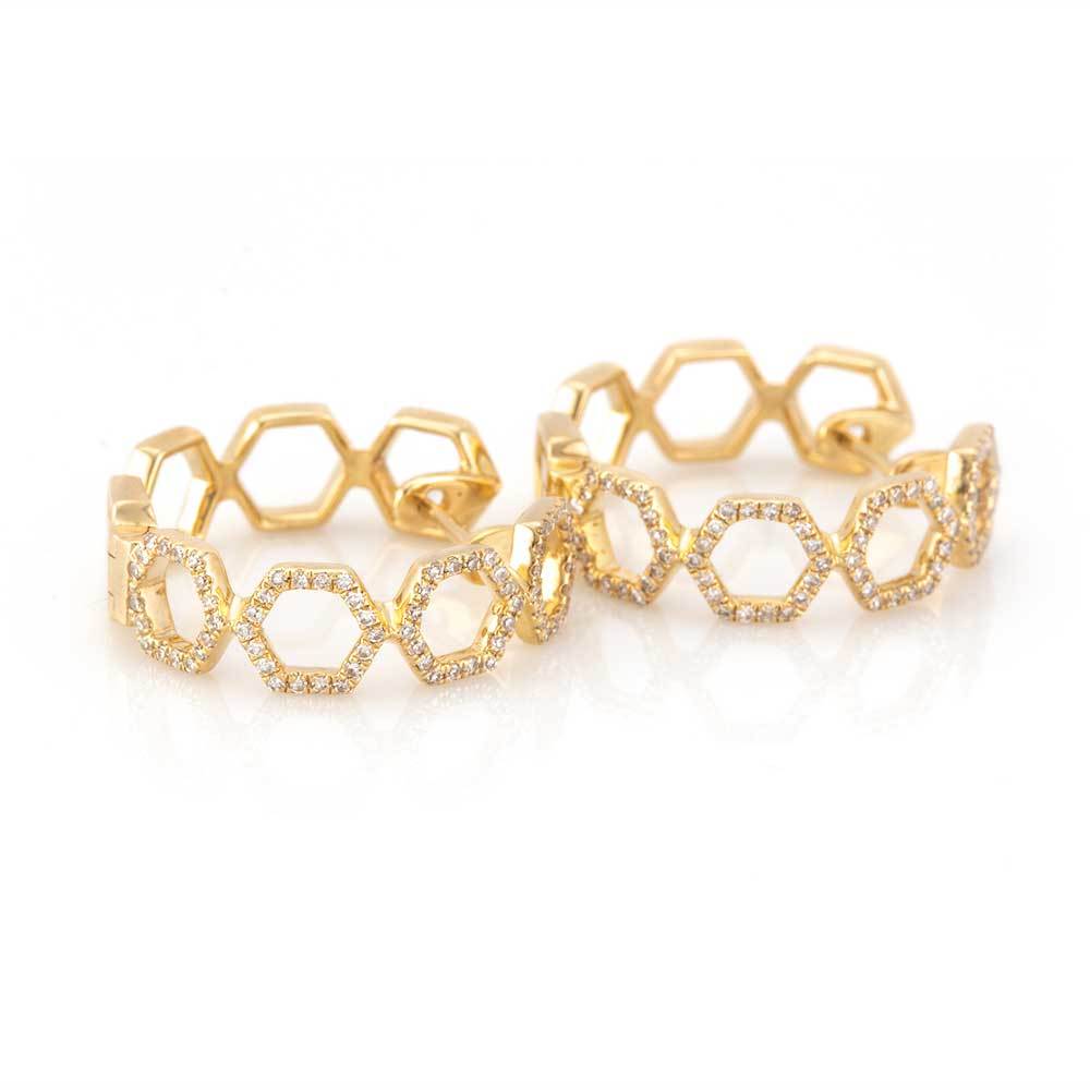 Honeycomb Hoops-Earrings-Zofia Day Co.