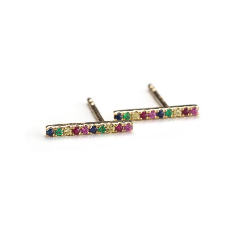 Large Rainbow Bar Studs-Earrings-Zofia Day Co.