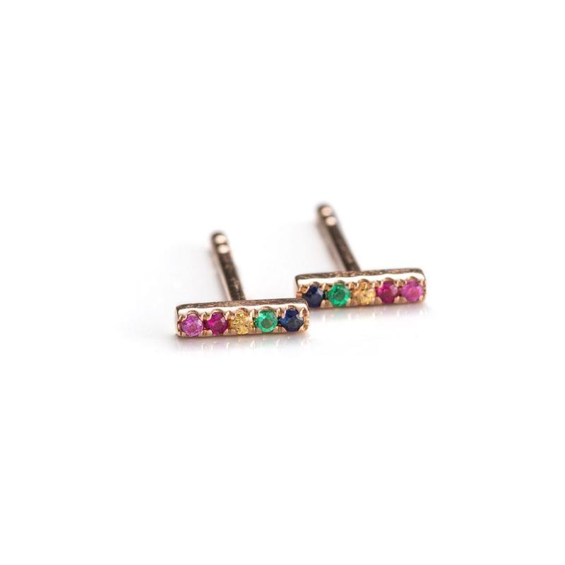 Mini Rainbow Bars-Earrings-Zofia Day Co.