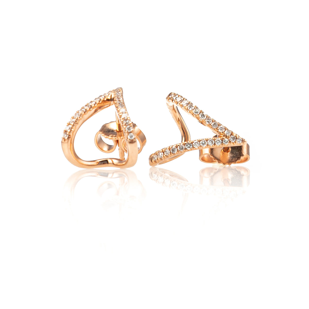 Pave Diamond V Claw Studs-Earrings-Zofia Day Co.