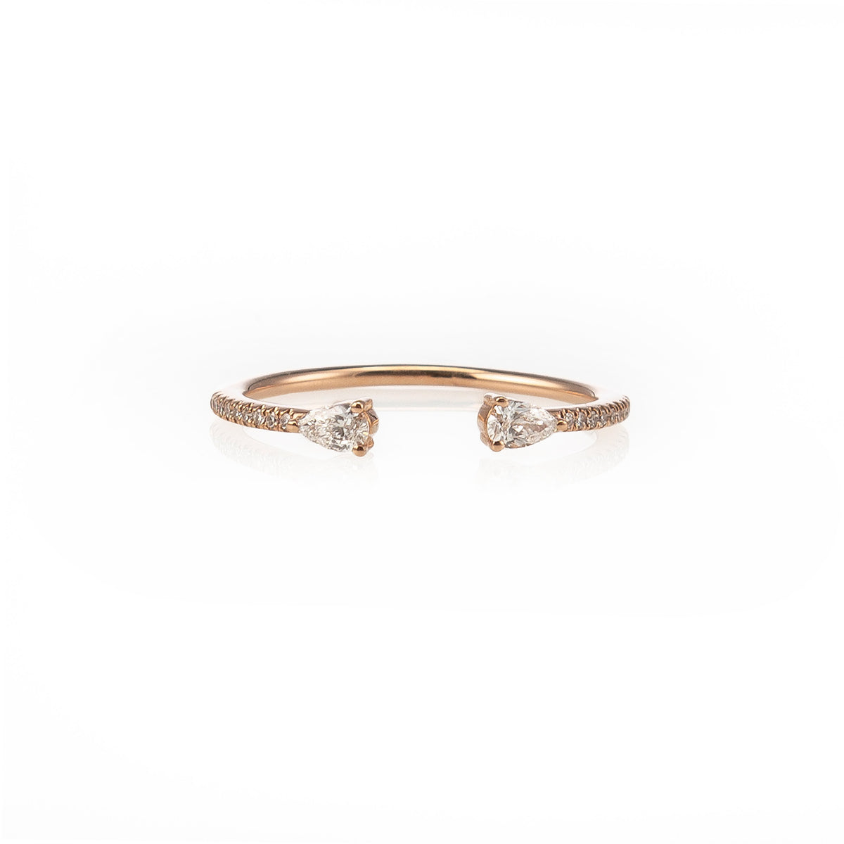 Pear Shaped Diamond Open Hook Ring-Rings-Zofia Day Co.