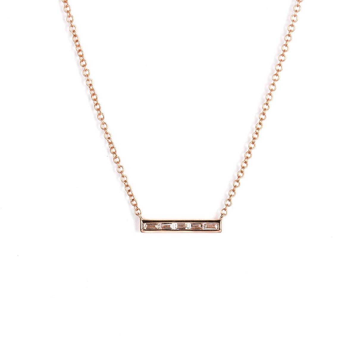 Petite Baguette Bar Necklace-Necklaces-Zofia Day Co.