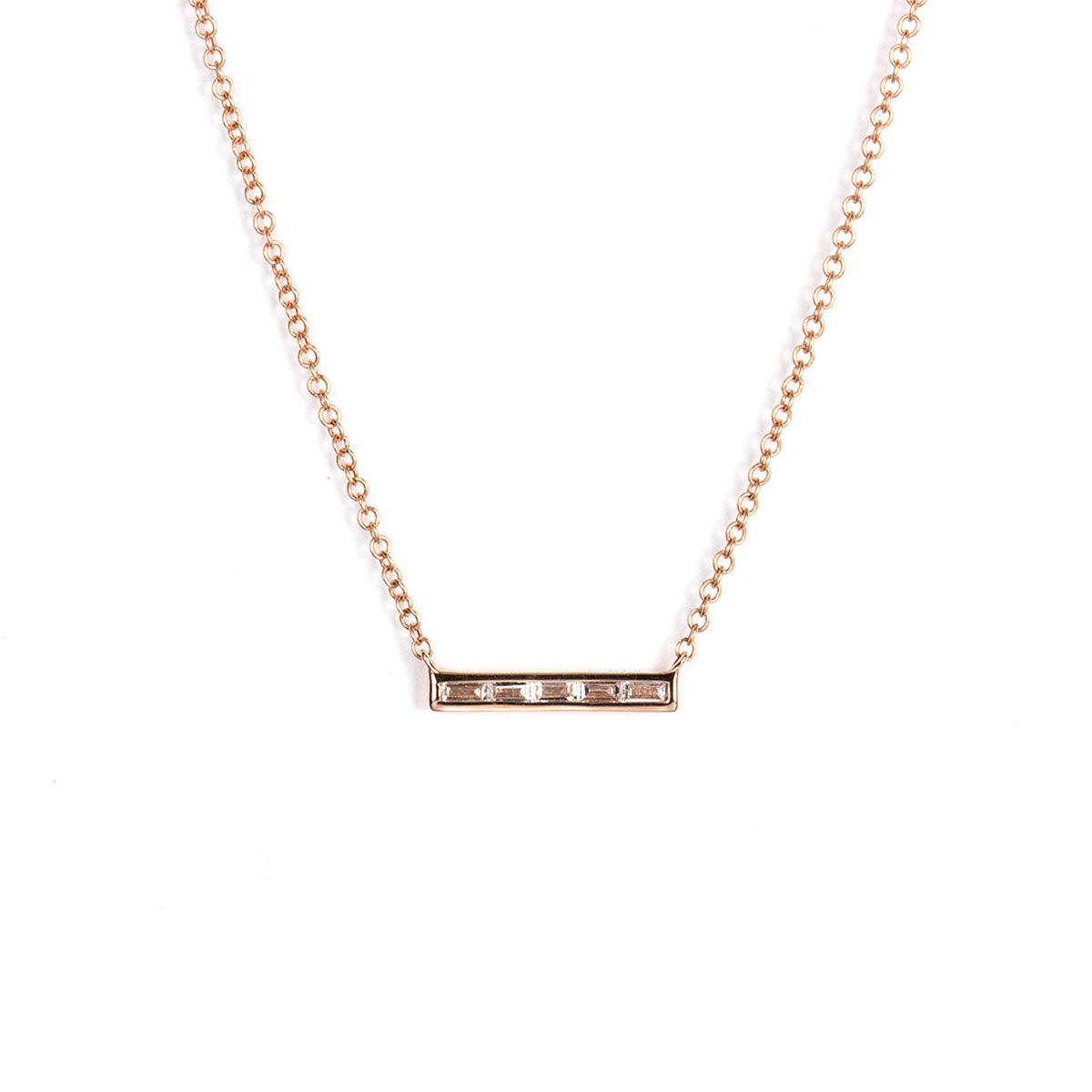 Petite Baguette Bar Necklace-Necklaces-Zofia Day Co.