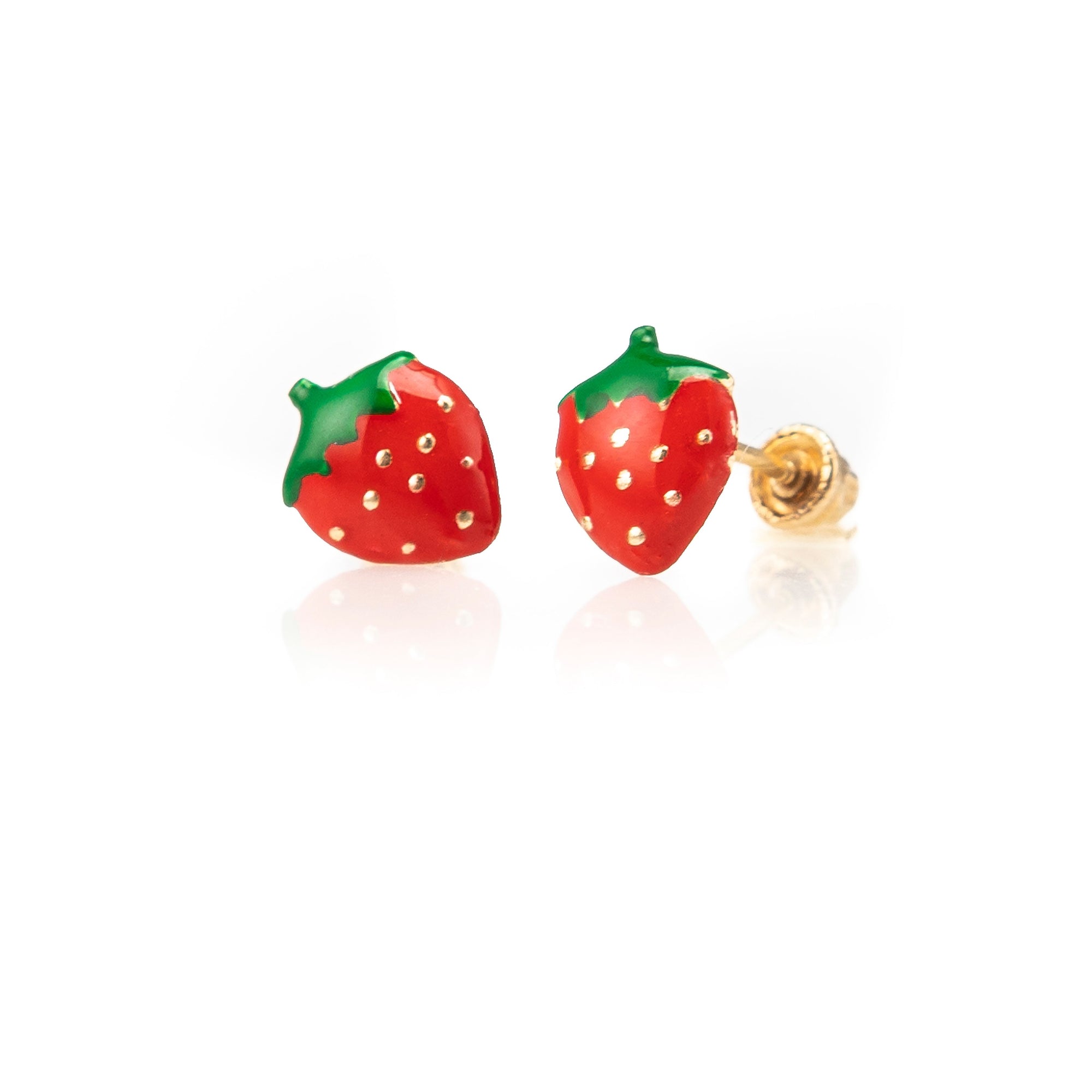 Petite Children's Strawberry Studs-Earrings-Zofia Day Co.