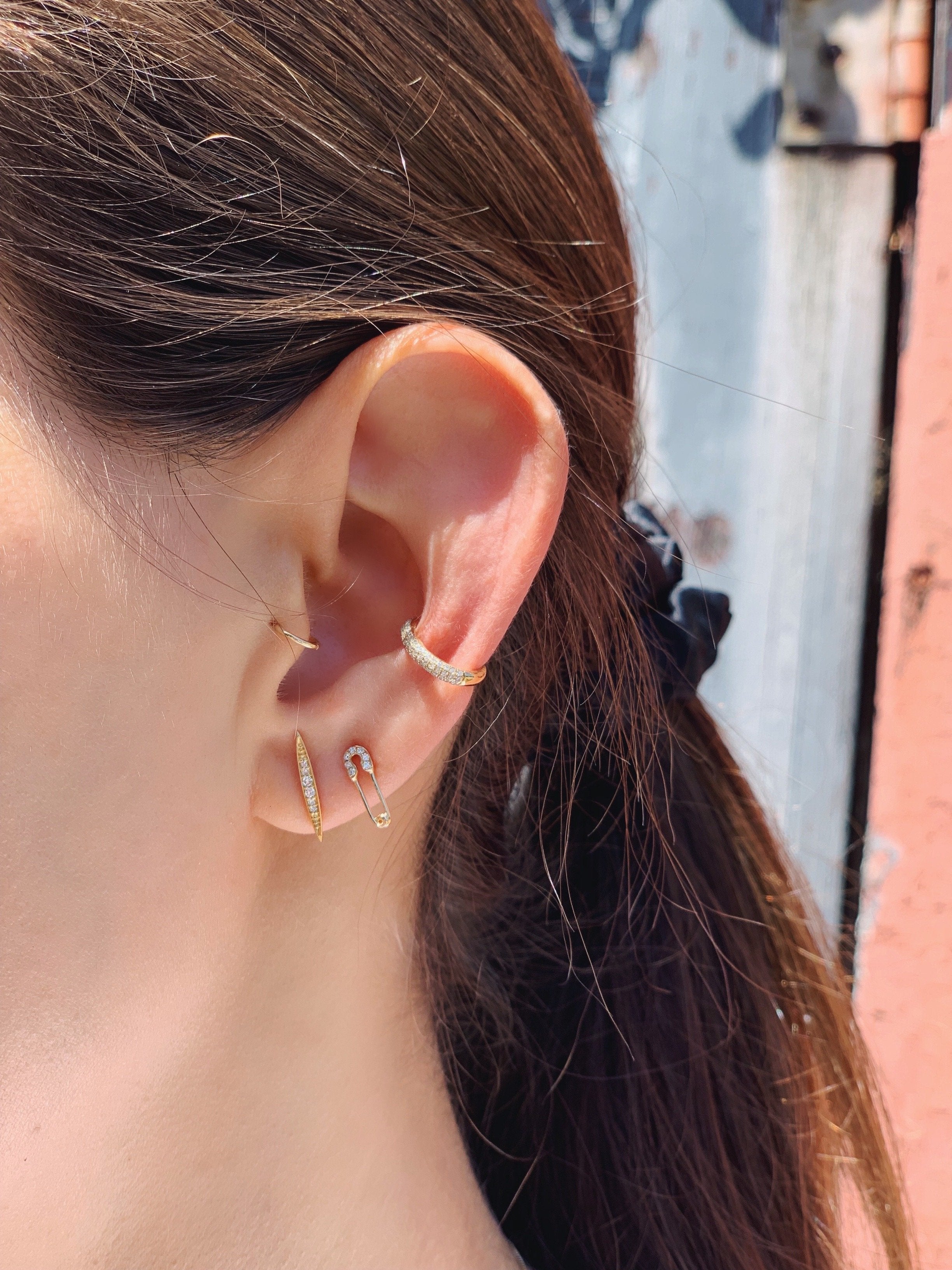 Petite Safety Pin Studs-Earrings-Zofia Day Co.