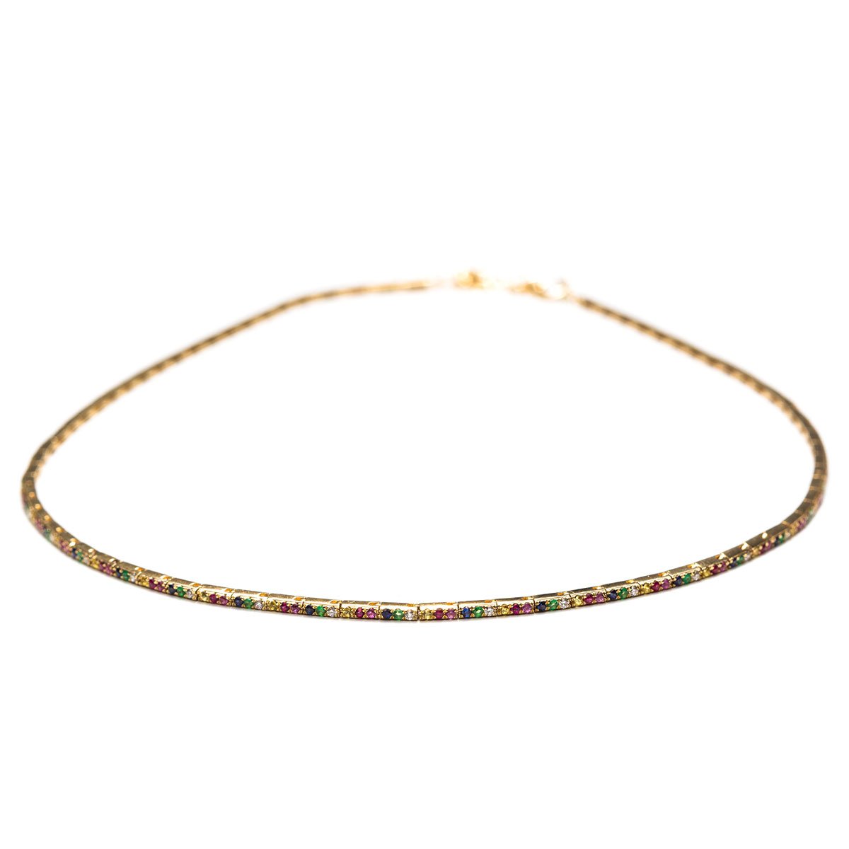 Rainbow Ribbon Choker-Necklaces-Zofia Day Co.