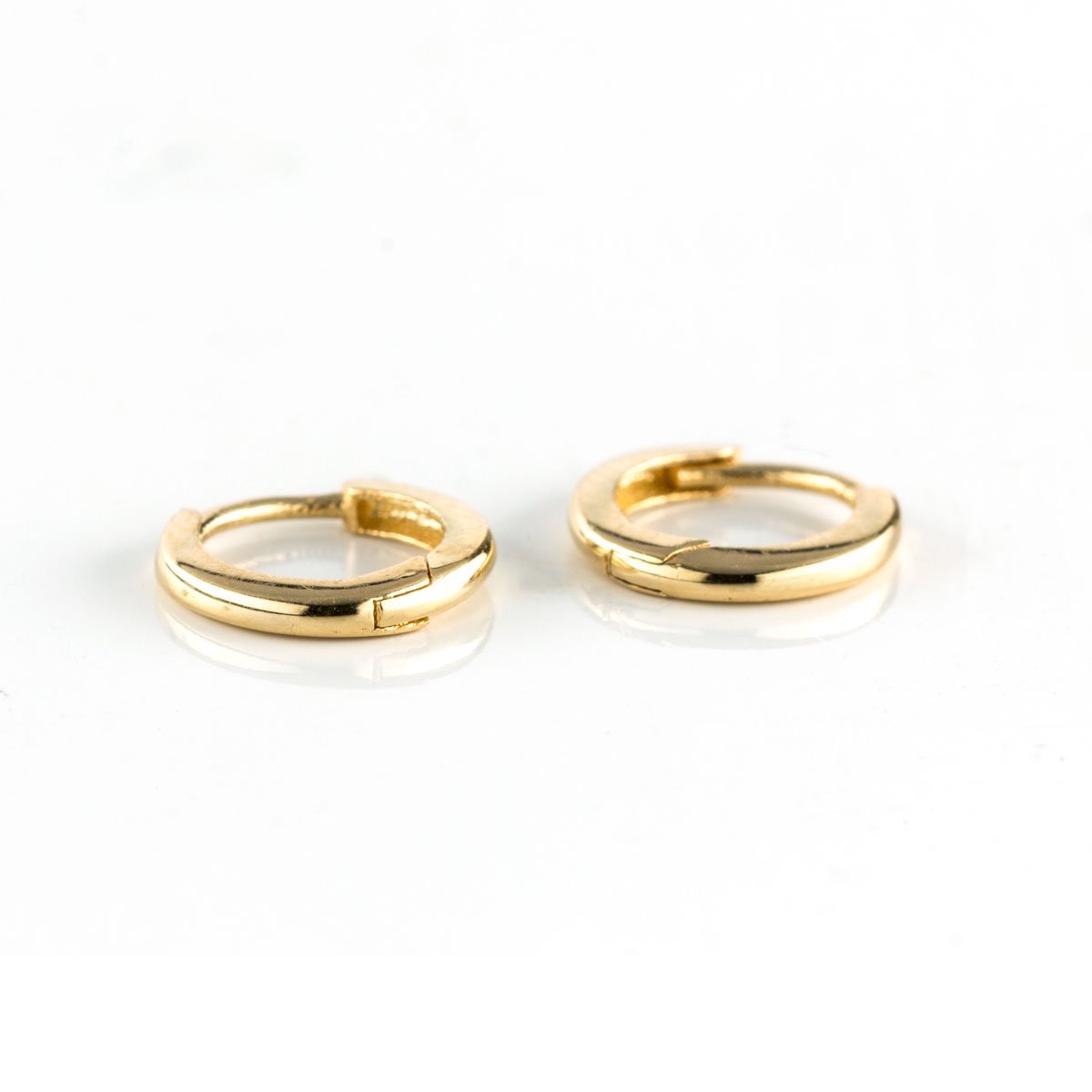 Solid Gold Petite Huggies-Earrings-Zofia Day Co.