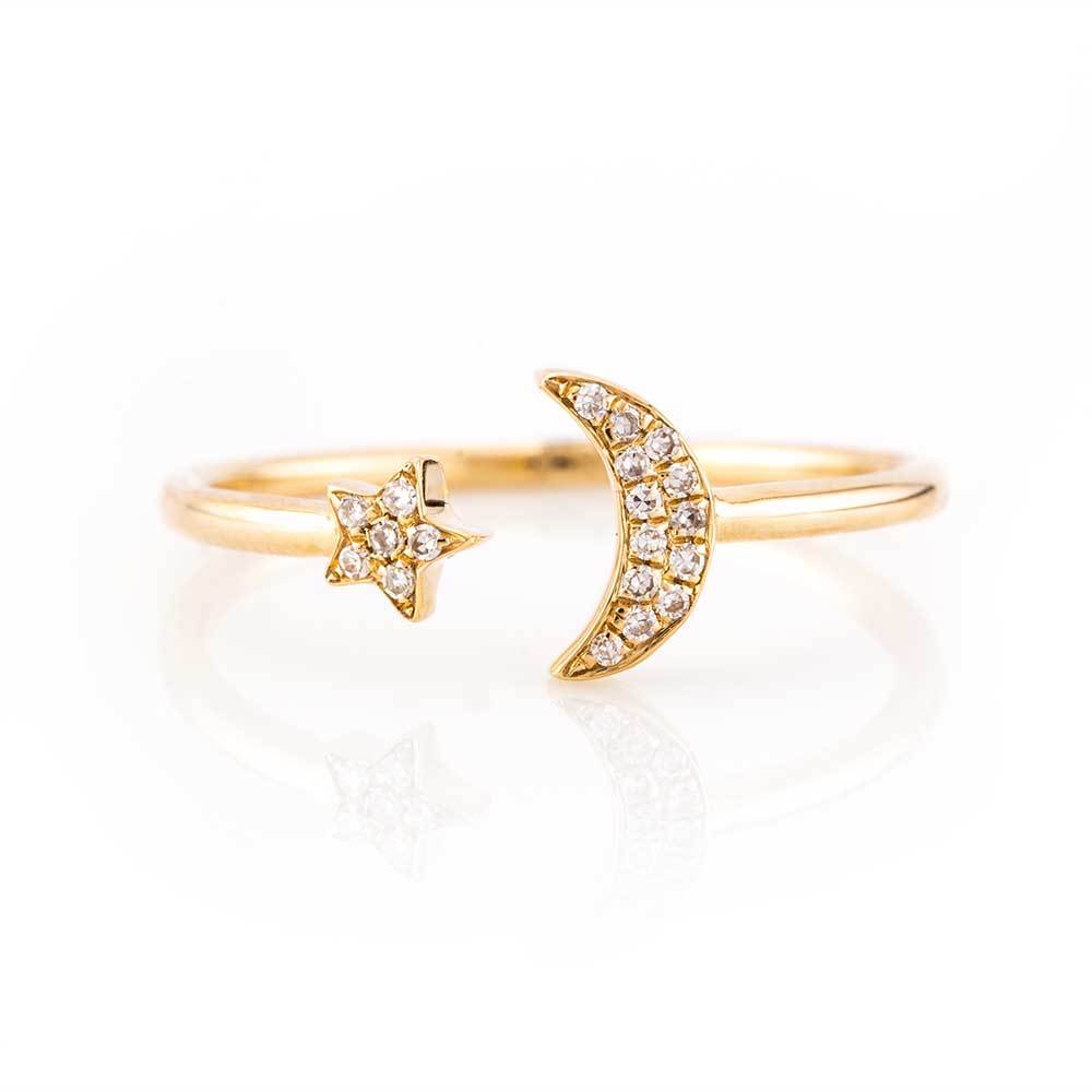 Star and Moon Ring-Rings-Zofia Day Co.