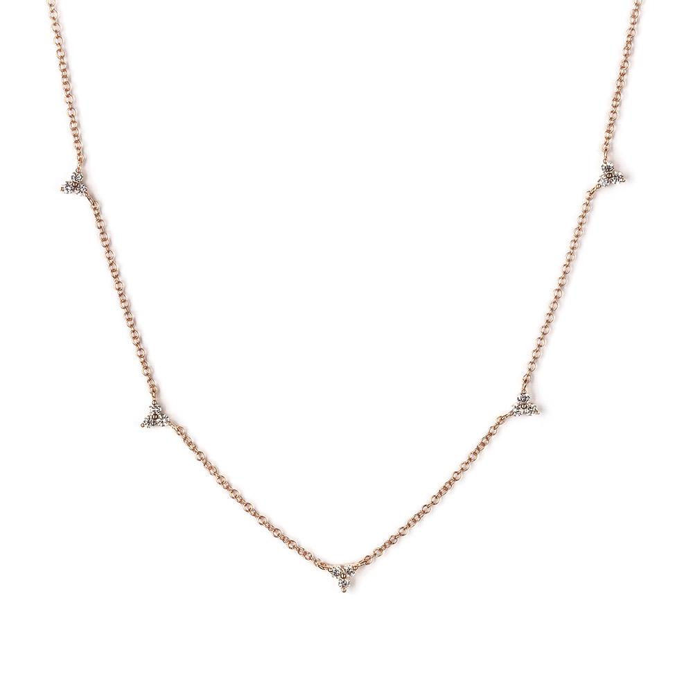 Tiny Diamond Flower Necklace-Necklaces-Zofia Day Co.