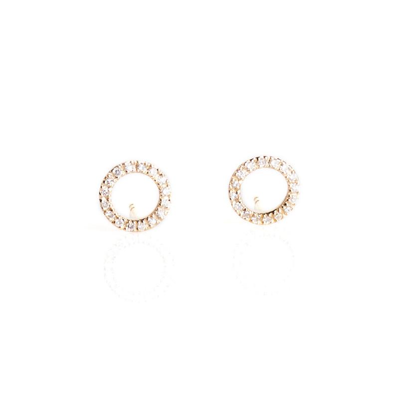 Tiny Open Circle Earrings-Earrings-Zofia Day Co.