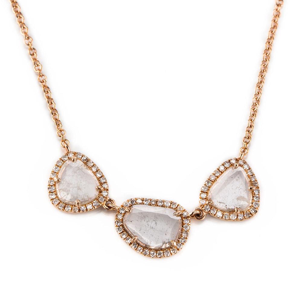 Tre Slice Diamond Necklace-Necklaces-Zofia Day Co.