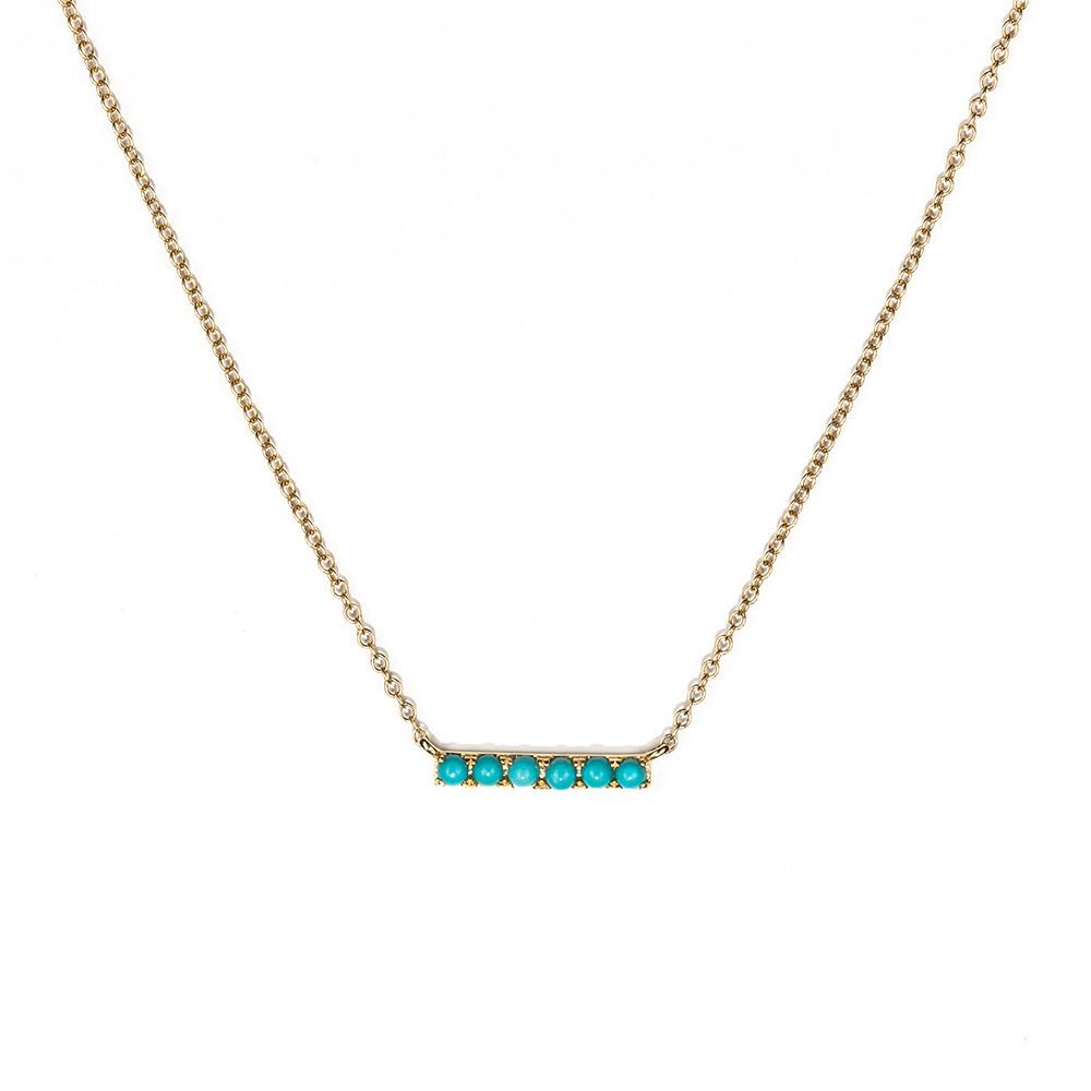 Turquoise Bar Necklace-Necklaces-Zofia Day Co.